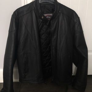 Real leather motorcycle jacket